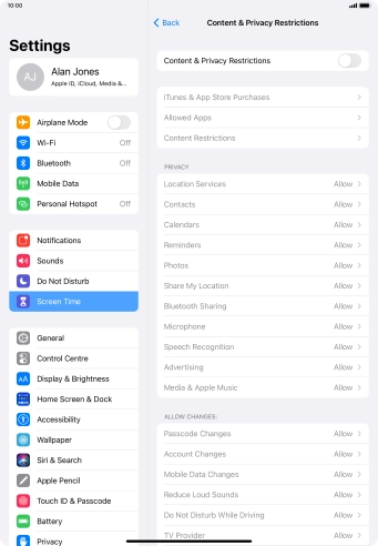 Press the indicator next to 