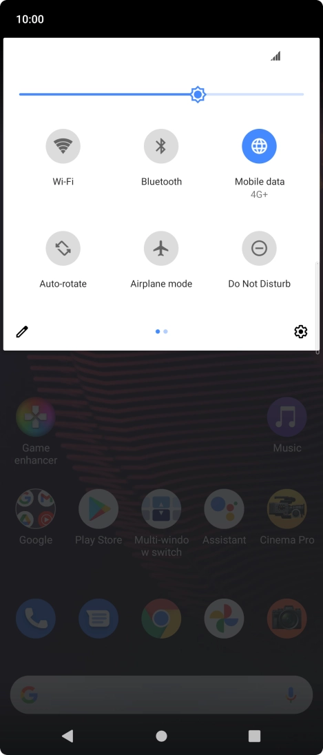 Press the settings icon.