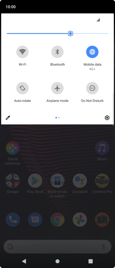 Press the settings icon.