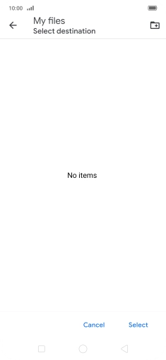 To create a new folder, press the new folder icon and follow the instructions on the screen to create a new folder.