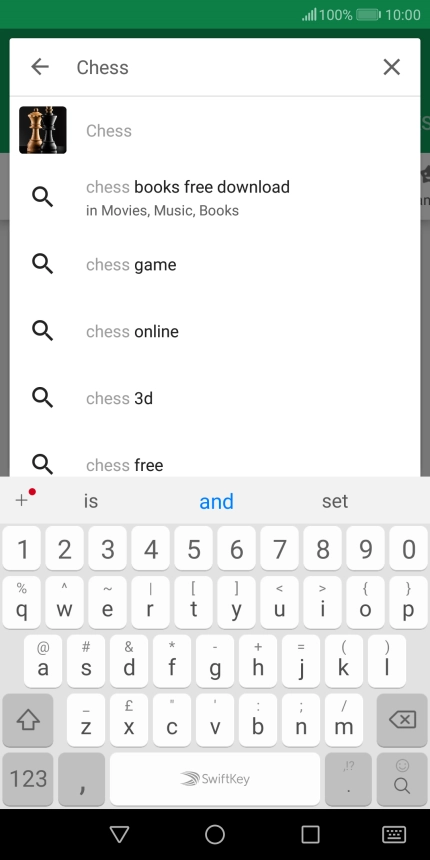 Key in the name or subject of the required app and press the search icon.