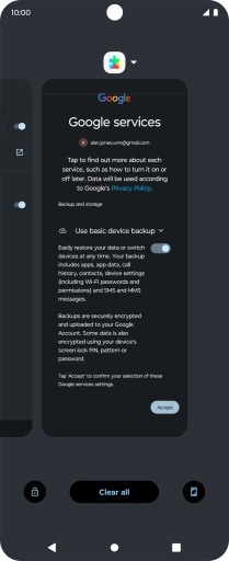 To end one running application, slide your finger upwards on the required application.