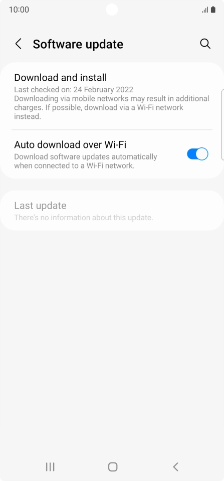 Press Download and install. If a new software version is available, it's displayed. Follow the instructions on the screen to update the phone software.