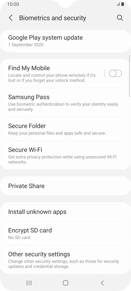 Press Other security settings.