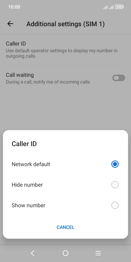 Press Show number to turn on caller identification.