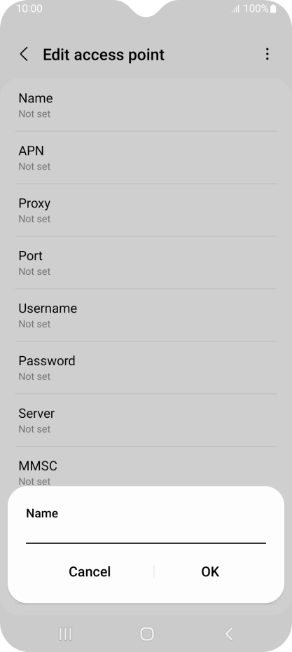 Key in EE Internet and press OK.
