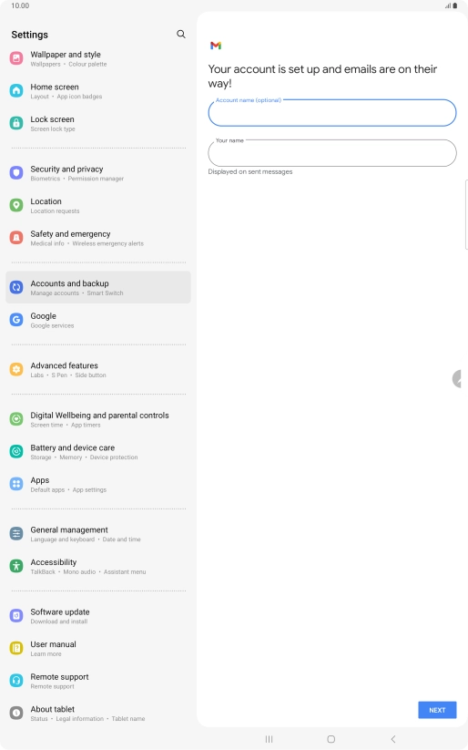 Press the field below 