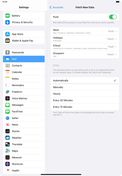 Press the indicator next to 