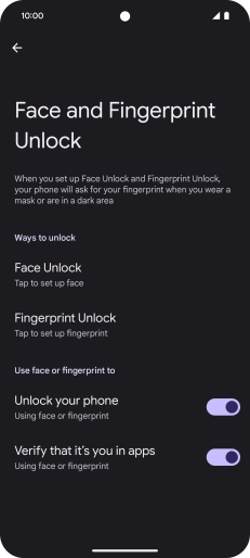 Press Fingerprint Unlock.
