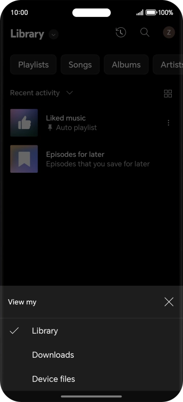 Press the required category and go to the required audio file.