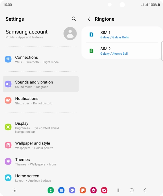 Press the required SIM.
