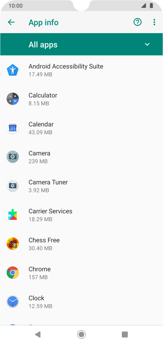 Press the required app.