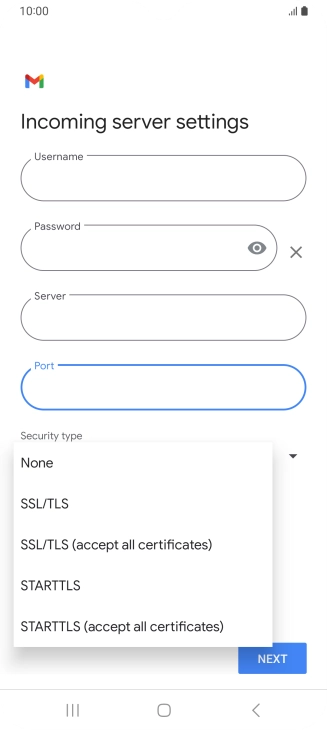 Press SSL/TLS.