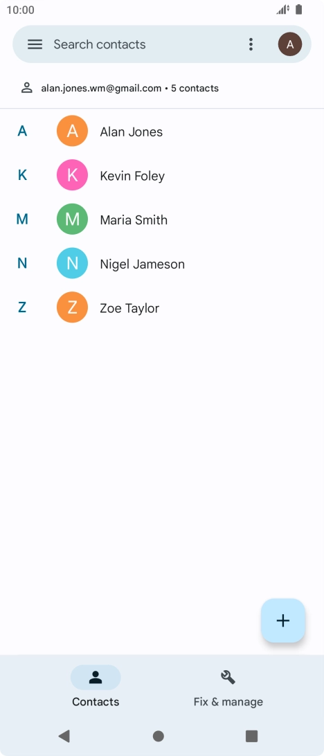 Press the new contact icon.