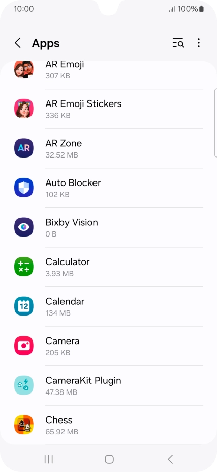 Press the required app.