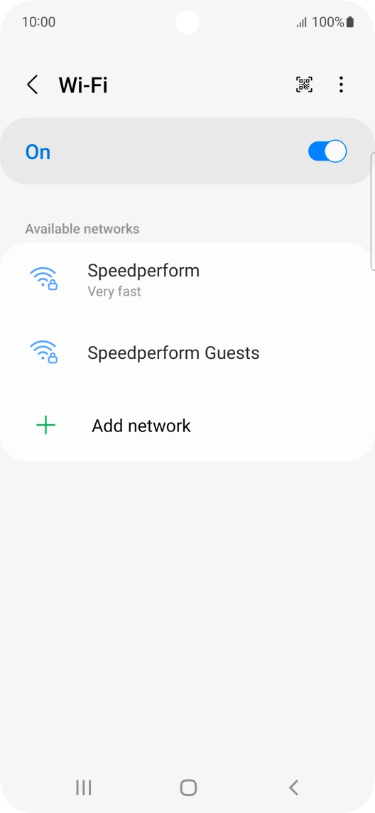 Press the required Wi-Fi network.