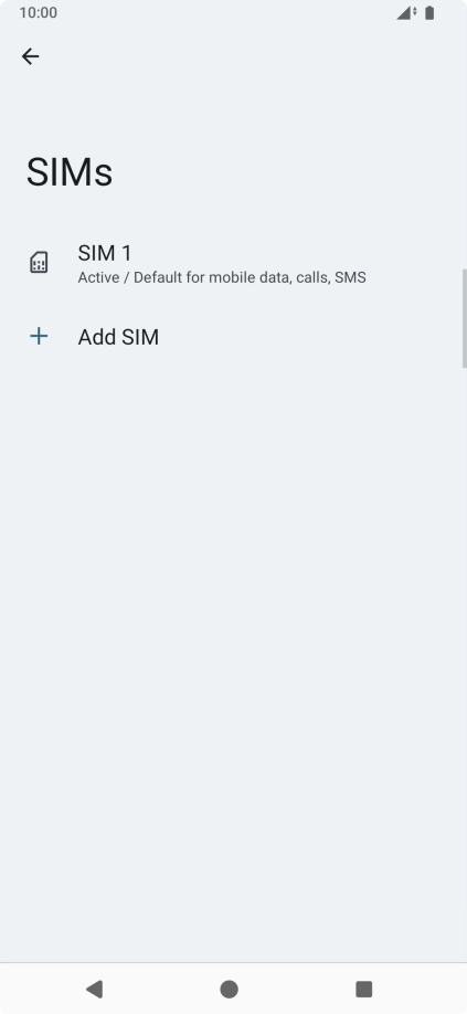 Press the name of the SIM.