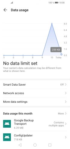 The total data usage is displayed.
