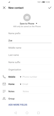 Press Last name and key in the last name.