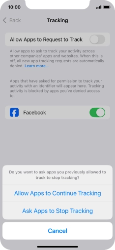 If you turn off the function, press the required setting.
