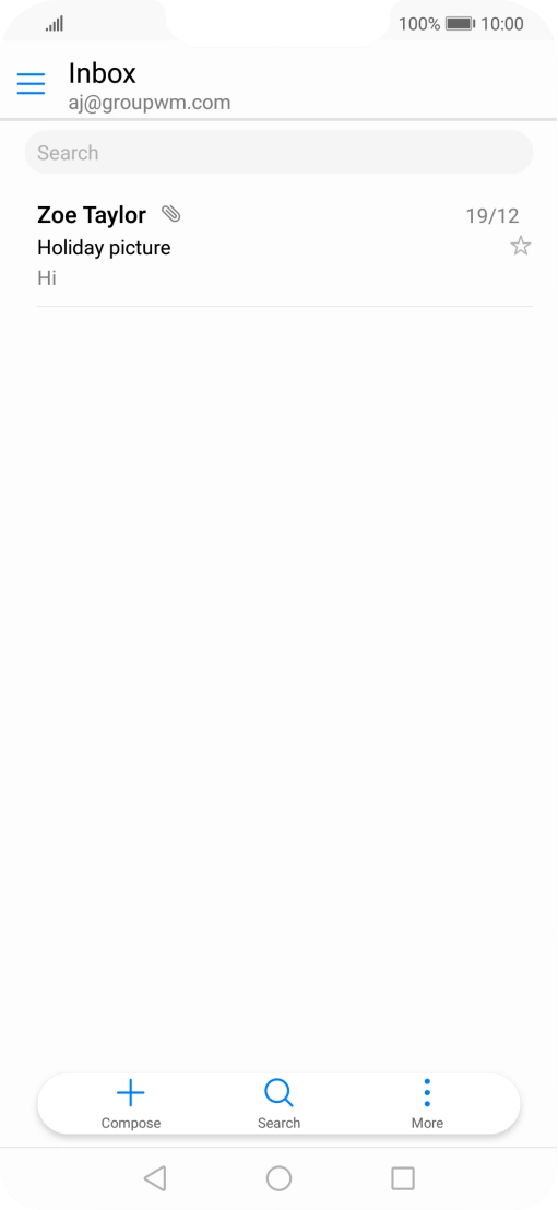 Slide your finger right starting from the left side of the screen.