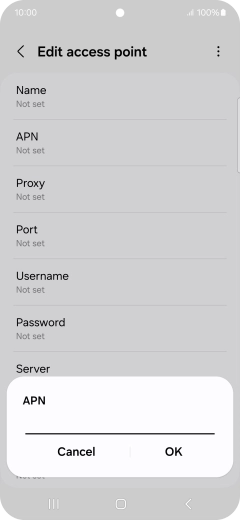 Key in everywhere and press OK.