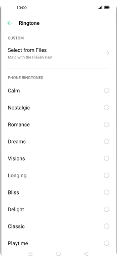 Once you've found a ring tone you like, press the Return key.