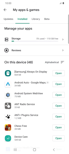 Press the required app.