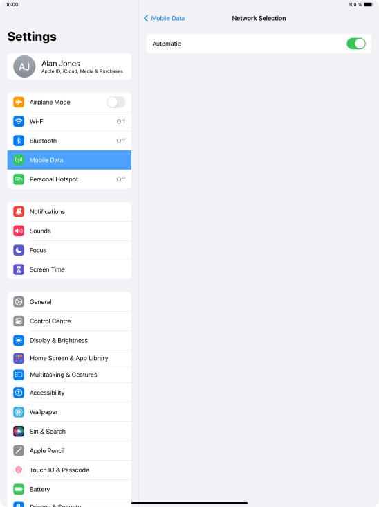Press the indicator next to 