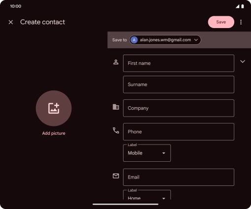 Press the address book drop down list.