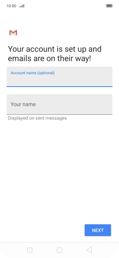 Press Your name and key in the required sender name.