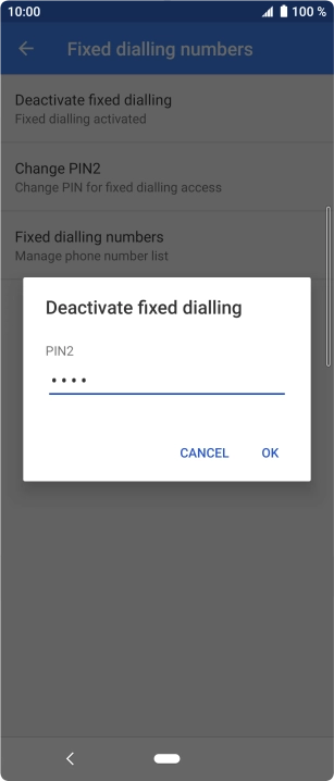 Key in your PIN2 and press OK. The default PIN2 is 0000.