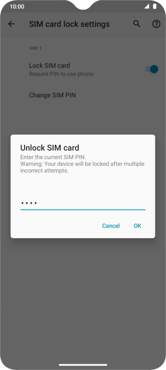 Key in your PIN and press OK. The default PIN is 1111.