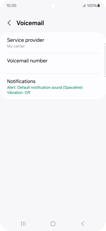 Press Voicemail number.