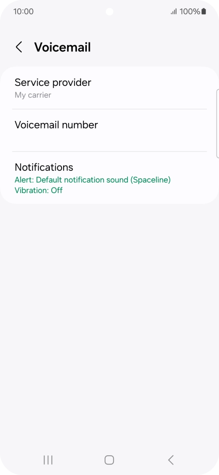Press Voicemail number.