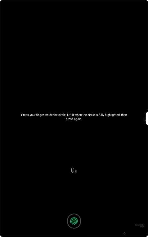 Follow the instructions on the screen to create the lock code using your fingerprint.