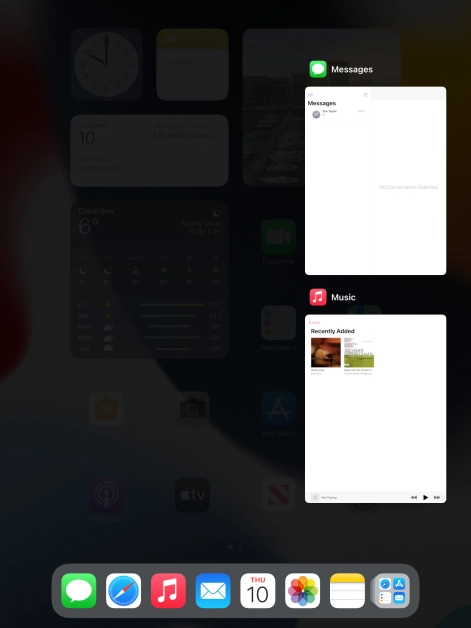Slide upwards on the required application to end it.