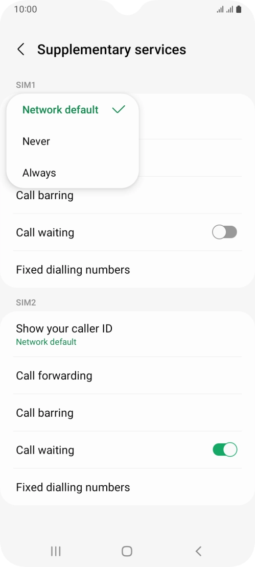 Press Always to turn on caller identification.