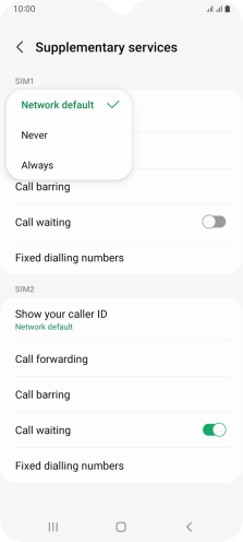Press Always to turn on caller identification.