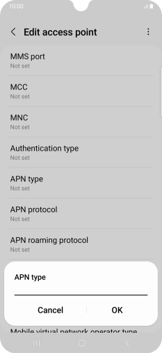 Key in default and press OK.
