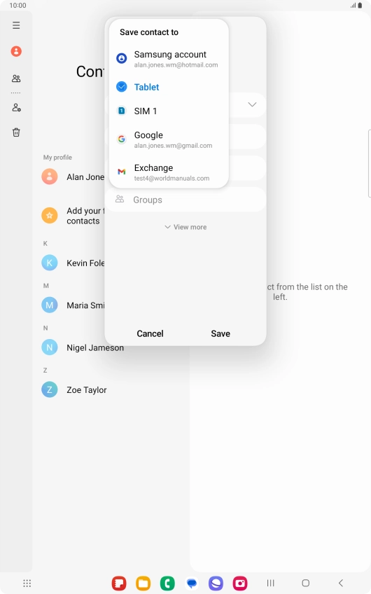 Press the required Google account.