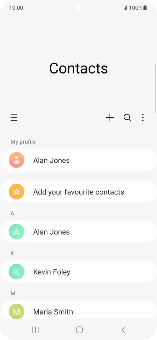 Press the new contact icon.