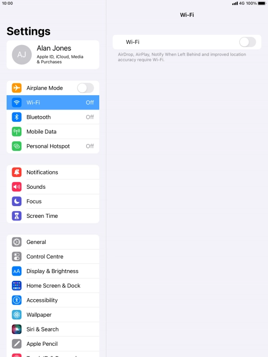 Press the indicator next to 