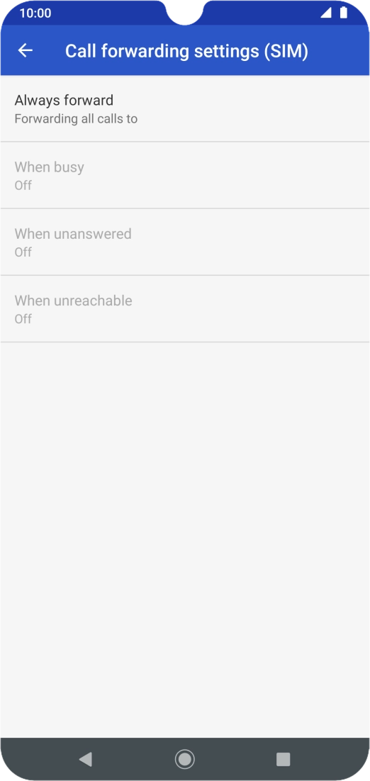 Press the required divert type.