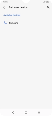Press the required Bluetooth device and follow the instructions on the screen to pair the device with your phone.