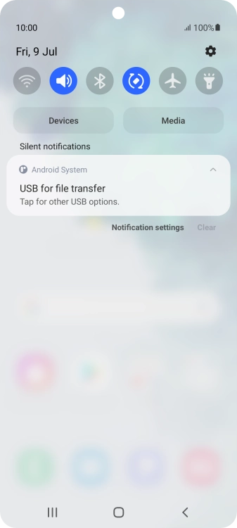Press Tap for other USB options..