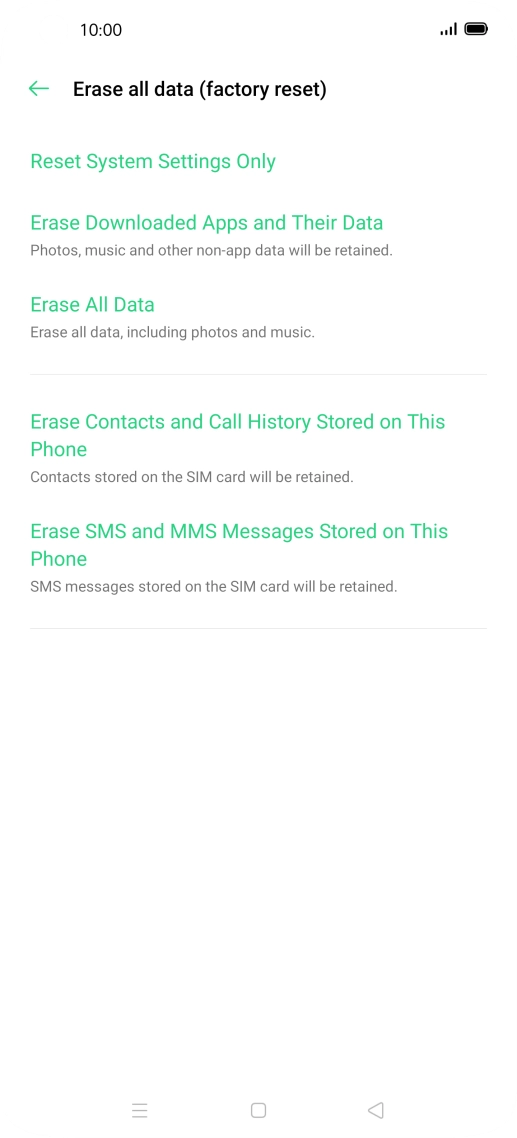 Press Erase All Data.