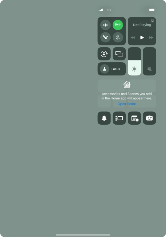 Press the flight mode icon to turn the function on or off.