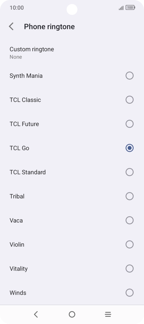 Press the required ring tones to hear them.