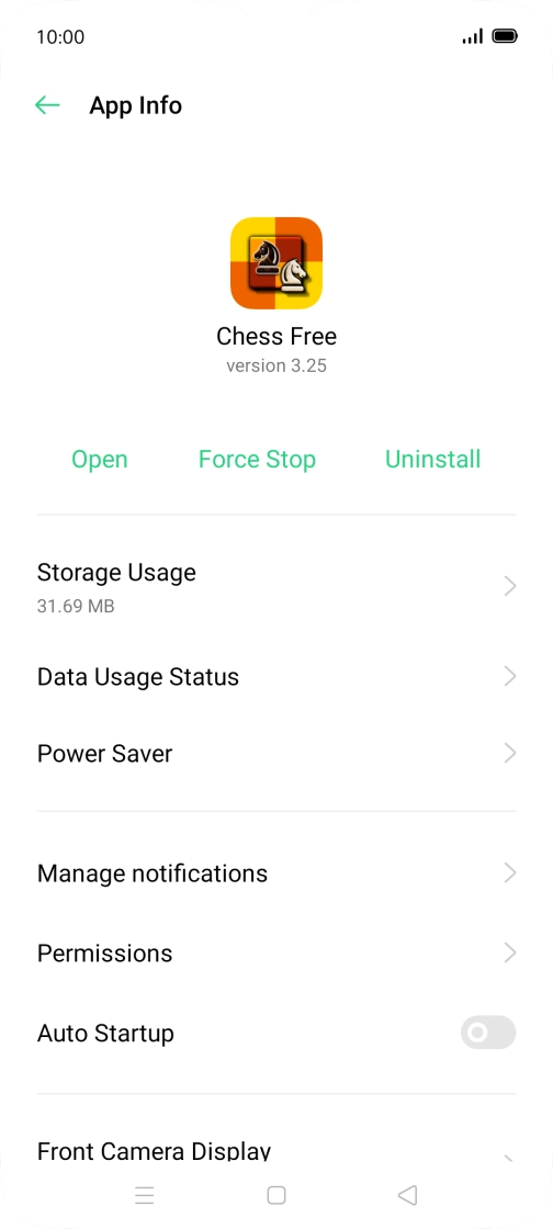 Press Storage Usage.